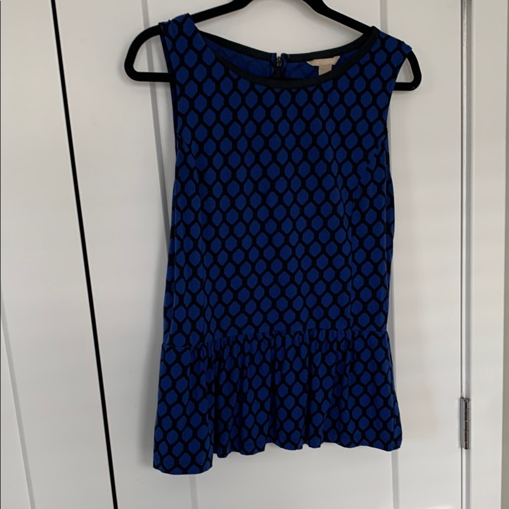 Banana Republic Blue and Black Geometric Top